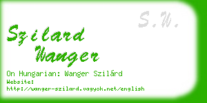 szilard wanger business card